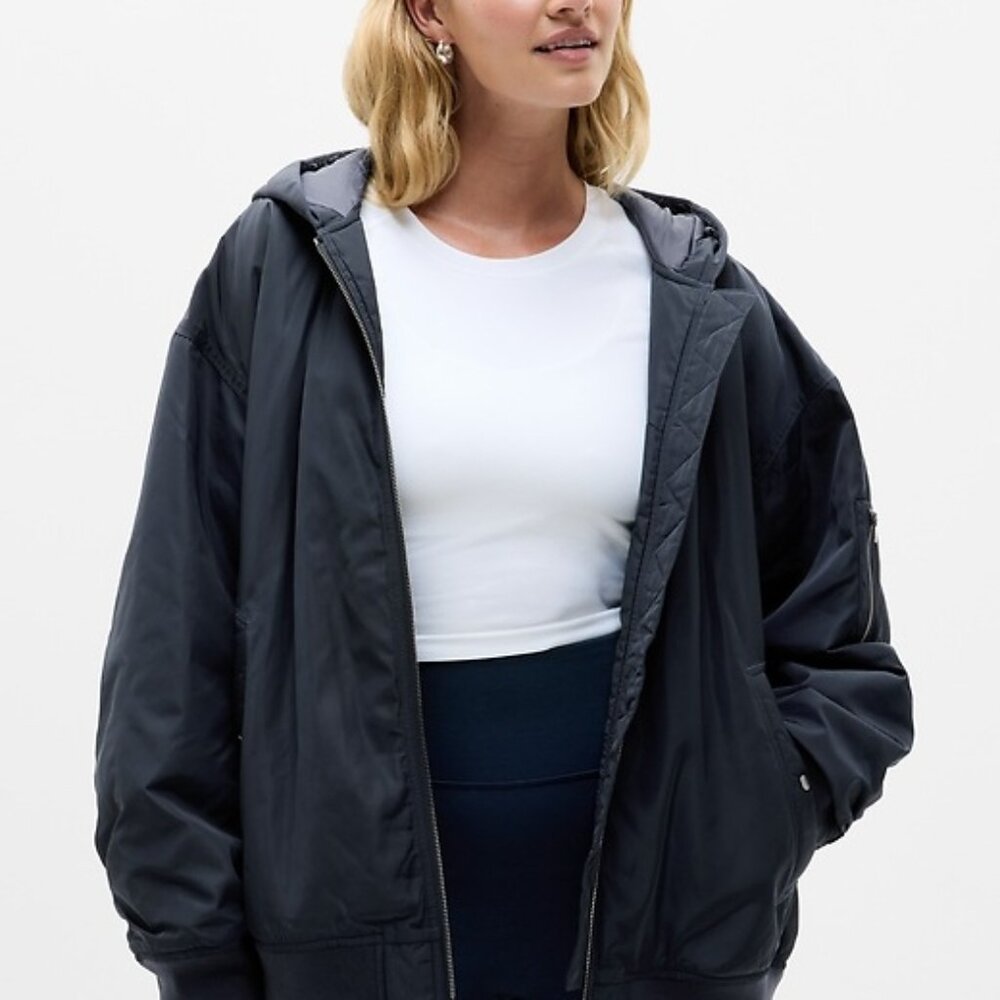 Athleta Upfield Bomber Jacket Size Small in Eclipse NWT